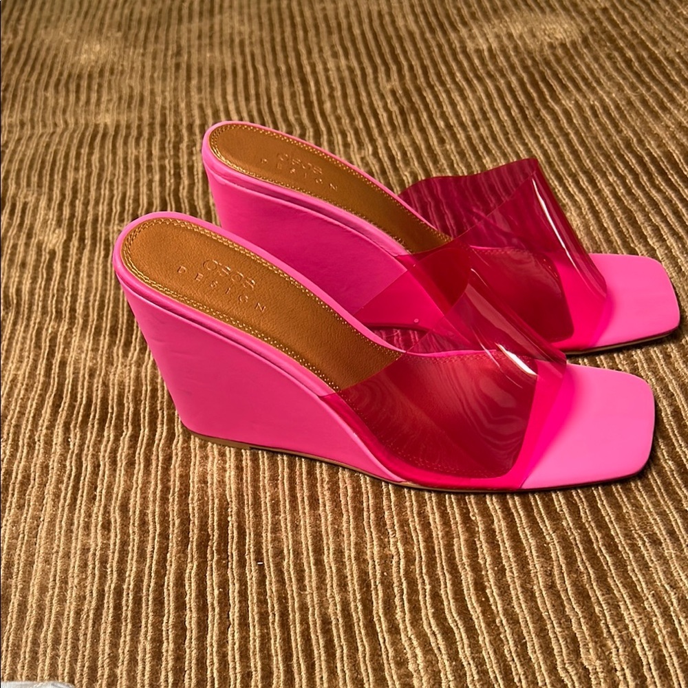 ASOS Pink Wedge Sandals size 11 NWOT​